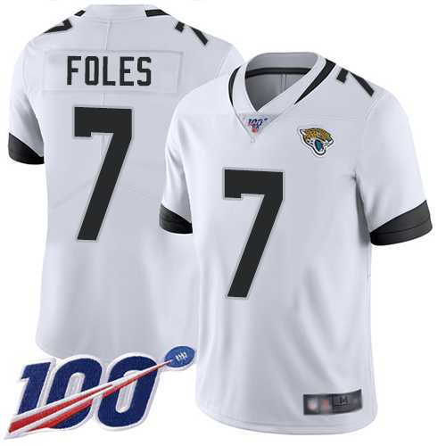 Nike Jacksonville Jaguars #7 Nick Foles White Men Stitched NFL 100th Season Vapor Limited Jersey